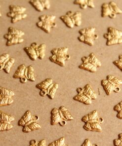 16 pc. Tiny Raw Brass Butterfly Charms: 7mm by 6.5mm - made in USA | RB-864