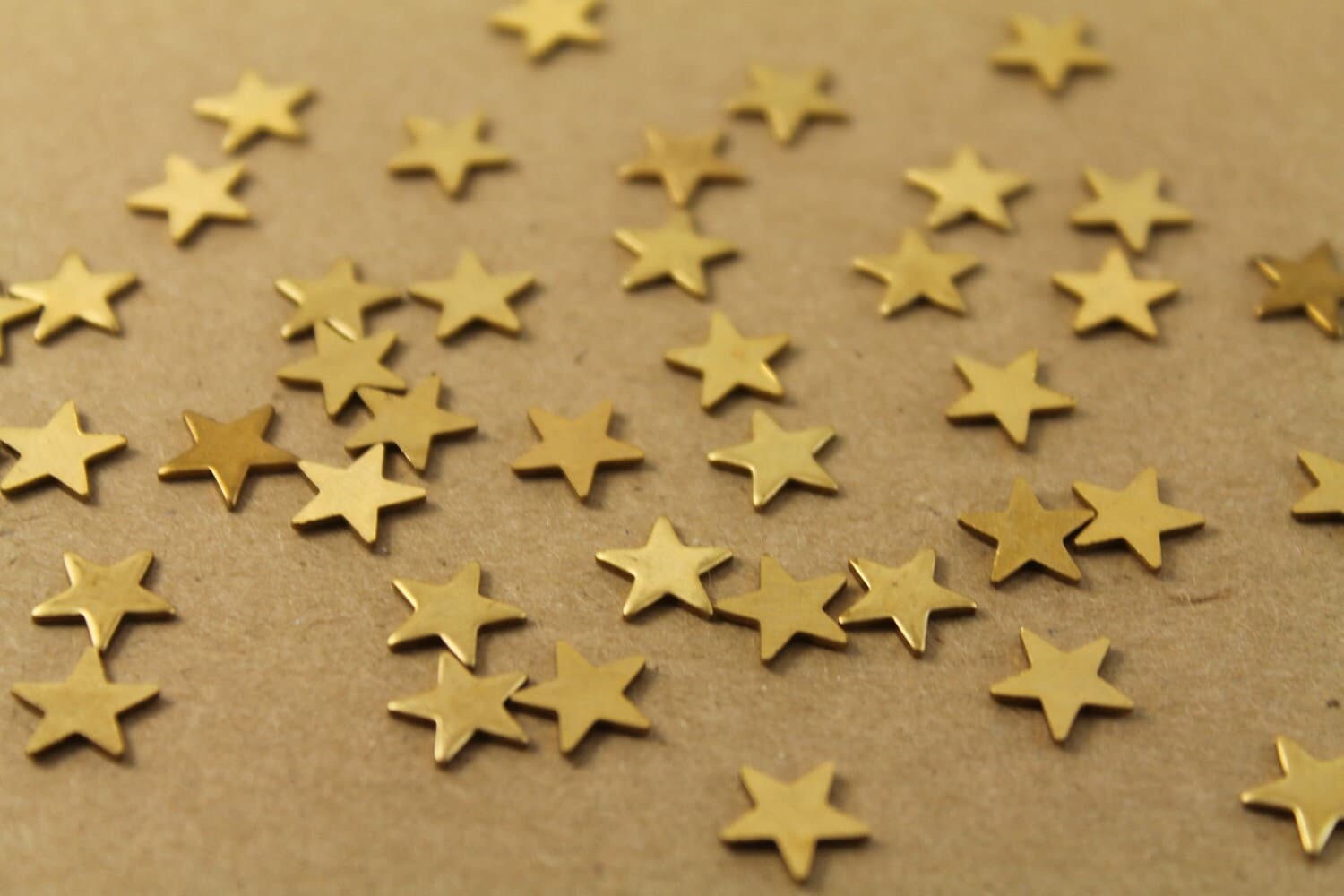 30 pc. Small Raw Brass Stars: 10mm by 10mm - made in USA | RB-006