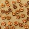 10 pc. Tiny Raw Brass Four Leaf Clover Stampings: 6.5mm by 6.5mm - made in USA | RB-1378