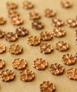 10 pc. Tiny Raw Brass Four Leaf Clover Stampings: 6.5mm by 6.5mm - made in USA | RB-1378