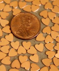 24 pc. Tiny Raw Copper Heart: 5mm by 6mm - made in USA | RB-273