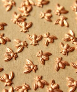 12 pc. Tiny Raw Copper Bees: 7mm by 6mm - made in USA | RB-594