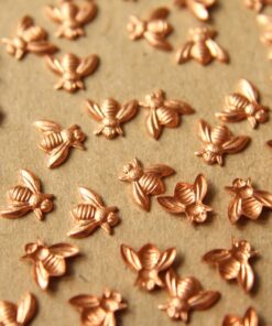 12 pc. Tiny Raw Copper Bees: 7mm by 6mm - made in USA | RB-594