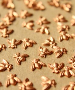 12 pc. Tiny Raw Copper Bees: 7mm by 6mm - made in USA | RB-594