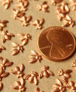 12 pc. Tiny Raw Copper Bees: 7mm by 6mm - made in USA | RB-594