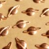 8 pc. Raw Copper Saturn Stampings: 21mm by 11mm - made in USA | RB-814