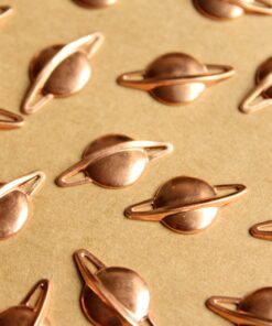 8 pc. Raw Copper Saturn Stampings: 21mm by 11mm - made in USA | RB-814