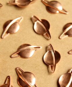 8 pc. Raw Copper Saturn Stampings: 21mm by 11mm - made in USA | RB-814