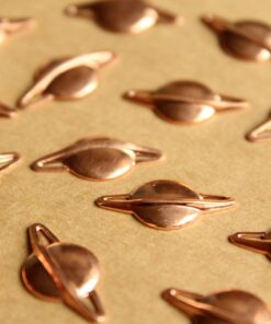 8 pc. Raw Copper Saturn Stampings: 21mm by 11mm - made in USA | RB-814
