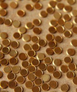 40 pc. Tiny Raw Brass Circles: 3mm diameter - made in USA * Also available in 120 piece * | RB-053