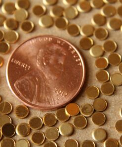 40 pc. Tiny Raw Brass Circles: 3mm diameter - made in USA * Also available in 120 piece * | RB-053