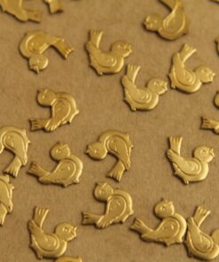 8 pc. Tiny Vintage Style Chirping Birds, 9mm by 8.5mm - made in USA | RB-356