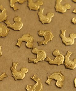 8 pc. Tiny Vintage Style Chirping Birds, 9mm by 8.5mm - made in USA | RB-356