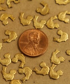 8 pc. Tiny Vintage Style Chirping Birds, 9mm by 8.5mm - made in USA | RB-356