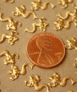 14 pc. Tiny Raw Brass Mermaids: 13mm by 8mm - made in USA | RB-596