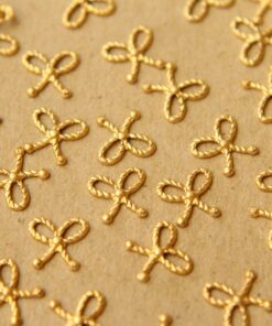 14 pc. Tiny Raw Brass Braided Tied Bows: 7mm by 6.5mm - made in USA | RB-600