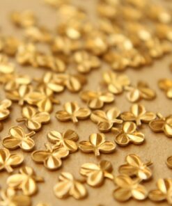 20 pc. Tiny Raw Brass Three Leaf Clovers: 7mm by 6.5mm - made in USA | RB-605