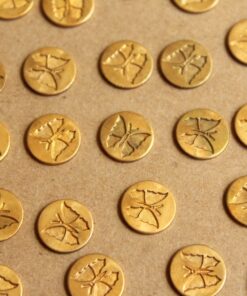 8 pc. Raw Brass Butterfly Coin Stampings: 10.5mm diameter - made in USA | RB-887
