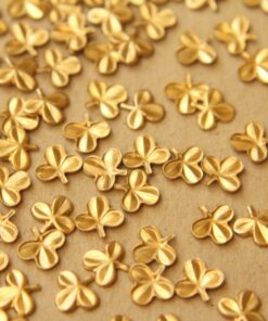 20 pc. Tiny Raw Brass Three Leaf Clovers: 7mm by 6.5mm - made in USA | RB-605