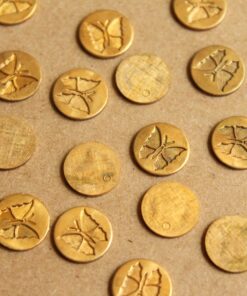 8 pc. Raw Brass Butterfly Coin Stampings: 10.5mm diameter - made in USA | RB-887