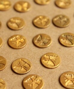 8 pc. Raw Brass Butterfly Coin Stampings: 10.5mm diameter - made in USA | RB-887