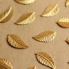 12 pc. Medium Raw Brass Veined Leaves: 20mm by 10mm - made in USA | RB-1133
