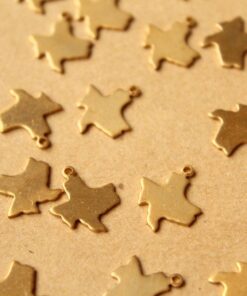 8 pc. Raw Brass Texas State Charms / Blanks: 12.5mm by 14.5mm - made in USA | RB-985