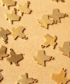 8 pc. Raw Brass Texas State Charms / Blanks: 12.5mm by 14.5mm - made in USA | RB-985