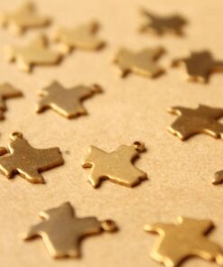 8 pc. Raw Brass Texas State Charms / Blanks: 12.5mm by 14.5mm - made in USA | RB-985