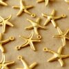 6 pc. Gold Plated Starfish Charms, 22mm x 20.5mm | MIS-217*