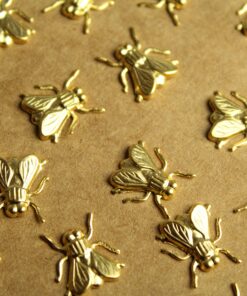 8 pc. Gold Plated Brass Flies: 12mm by 12.5mm - made in USA | GLD-087