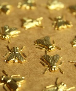 8 pc. Gold Plated Brass Flies: 12mm by 12.5mm - made in USA | GLD-087