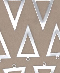 10 pc. Inverted Triangle Charms, Silver Plated, 28mm x 18mm | MIS-381*