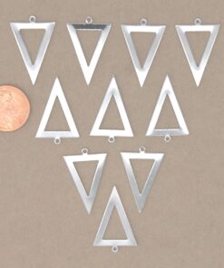 10 pc. Inverted Triangle Charms, Silver Plated, 28mm x 18mm | MIS-381*
