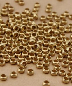 50 pc. Raw Brass Rondelle Beads, 5mm x 3mm | MIS-405*