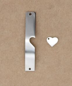 3 sets Heart and Bar Interlocking Charms, Stainless Steel, 48mm x 12.5mm | MIS-420*