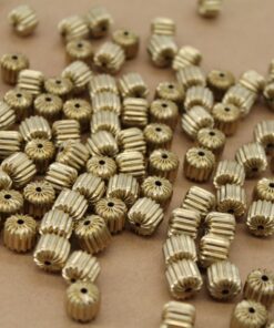 20 pc. Raw Brass Corrugated Beads, 8.5mm x 7.5mm | TMP-023