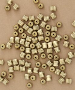 20 pc. Raw Brass Corrugated Beads, 8.5mm x 7.5mm | TMP-023
