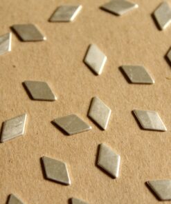 8 pc. Small Silver Plated Brass Smooth Diamonds: 11mm by 6.5mm - made in USA | SI-065