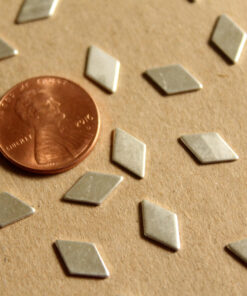 8 pc. Small Silver Plated Brass Smooth Diamonds: 11mm by 6.5mm - made in USA | SI-065