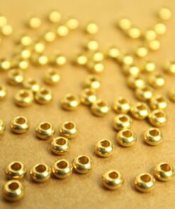 100 pc. Raw Brass Rondelle Spacer Beads, 3mm x 2mm | FI-120*