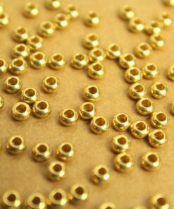 100 pc. Raw Brass Rondelle Spacer Beads, 3mm x 2mm | FI-120*