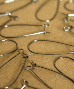 50 pc. Gunmetal Kidney Earwires 33mm | FI-091
