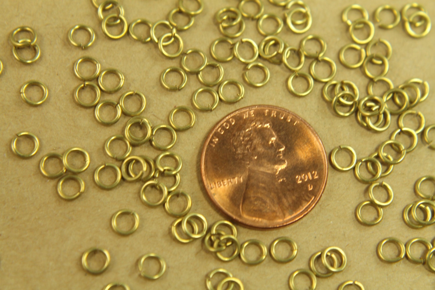 200 pc. 4mm Raw Brass Open Jumprings, 20 gauge | FI-125
