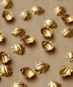 20 pc. Tiny Raw Brass Ladybug Stampings: 8.5mm by 8mm - made in USA | RB-751