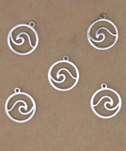 4 pc. Wave Charm, Laser Cut Stainless Steel, 14mm x 12mm | MIS-272*