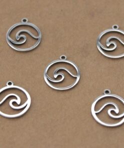 4 pc. Wave Charm, Laser Cut Stainless Steel, 14mm x 12mm | MIS-272*