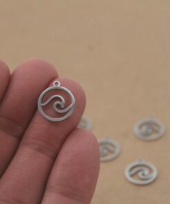 4 pc. Wave Charm, Laser Cut Stainless Steel, 14mm x 12mm | MIS-272*