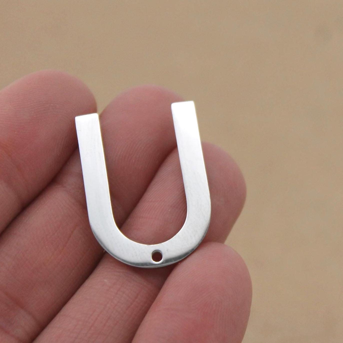 4 pc. Stainless Steel Horseshoe Charms, Rainbow Charms, 28mm x 20mm | TMP-028