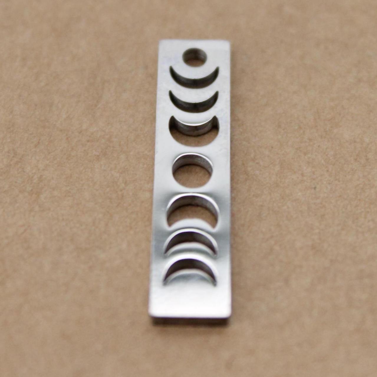 4 pc. Vertical Moon Phases Charm, Stainless Steel, 26mm x 6mm | MIS-387